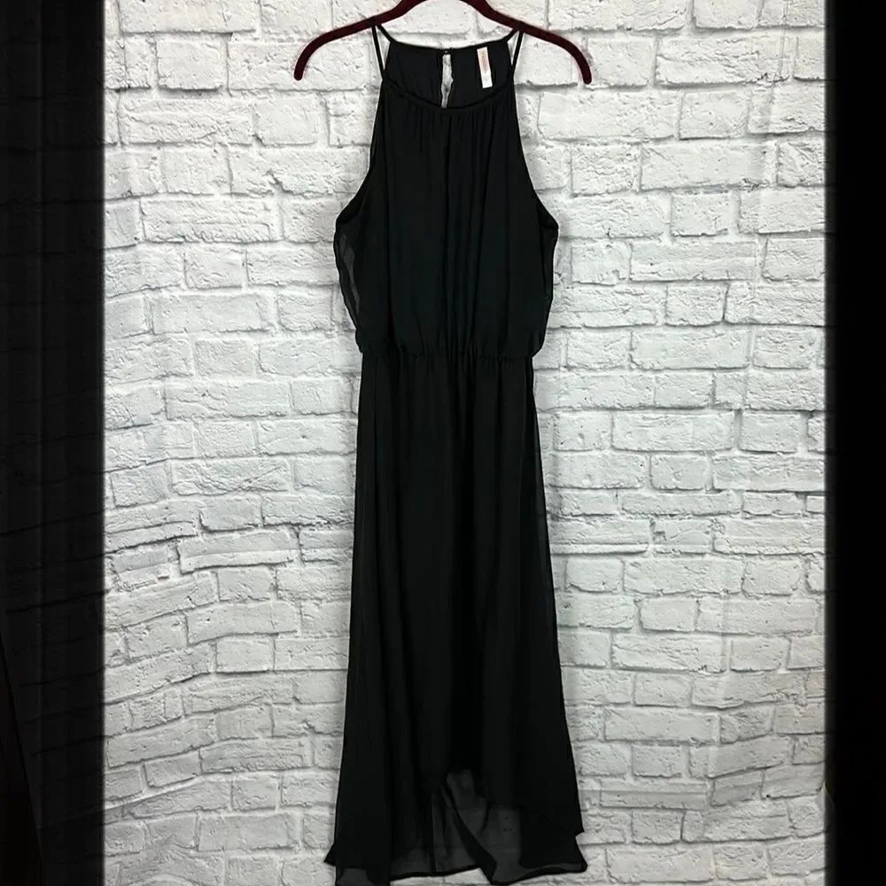 Xhilaration Black Mini Dress Layered Sheer Dress Size Large